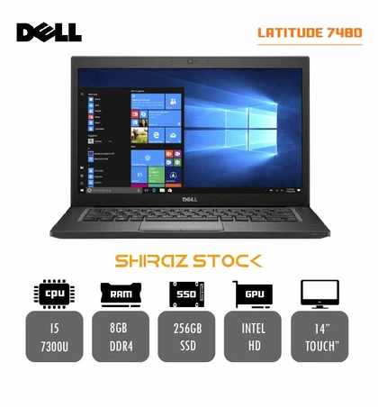 لپ تاپ استوک DELL Latitude 7480 | i5-7300U | 8GB-DDR4 | 256GB-SSD | INTEL HD | 14-TOUCH