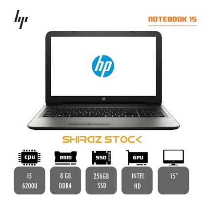 لپ تاپ استوک HP NOTEBOOK 15 | I5-6200U | 8GB-DDR4 | 256GB-SSD | INTEL HD | 15