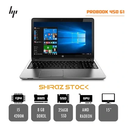 لپ تاپ استوک HP ProBook 450 G1 | I5-4200M | 8GB-DDR3L | 256GB-SSD | INTEL HD | 15