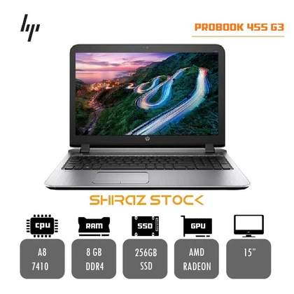 لپ تاپ استوک HP ProBook 455 G3 | A8-7410 | 8GB-DDR4 | 256GB-SSD | AMD RADEON | 15