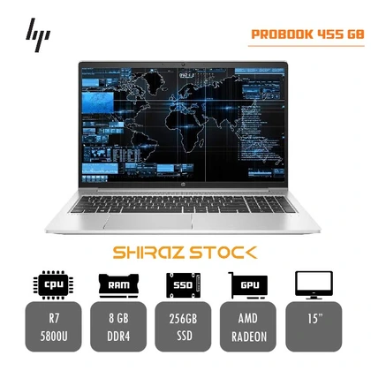 لپ تاپ استوک HP ProBook 455 G8 | R7-5800U | 8GB-DDR4 | 256GB-SSD | AMD RADEON | 15