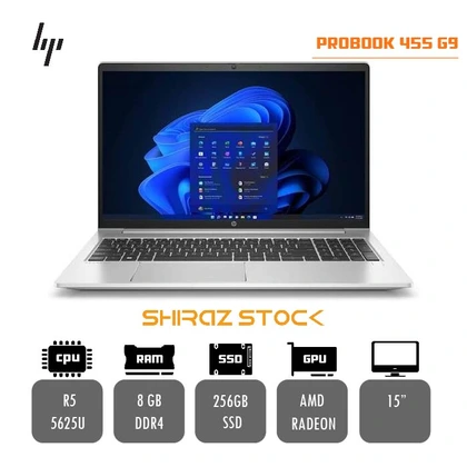 لپ تاپ استوک HP ProBook 455 G9 | R5-5625U | 8GB-DDR4 | 256GB-SSD | AMD RADEON | 15