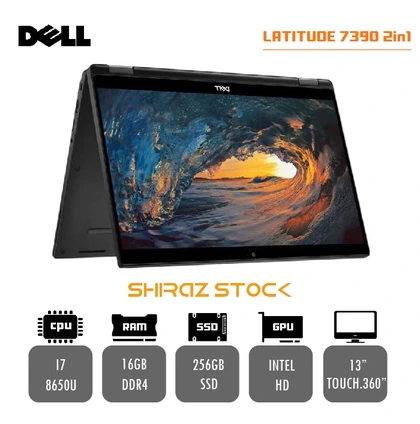لپ تاپ استوک DELL Latitude 7390 2in1 | i7-8650U | 16GB-DDR4 | 256GB-SSD | 13-TOUCH.360