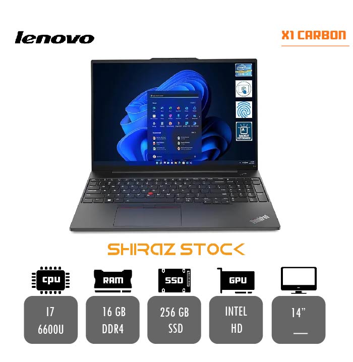 لپ تاپ استوک LENOVO Thinkpad X1 Carbon  | i7-6600U | 16GB-DDR4| 256GB-SSD| 14