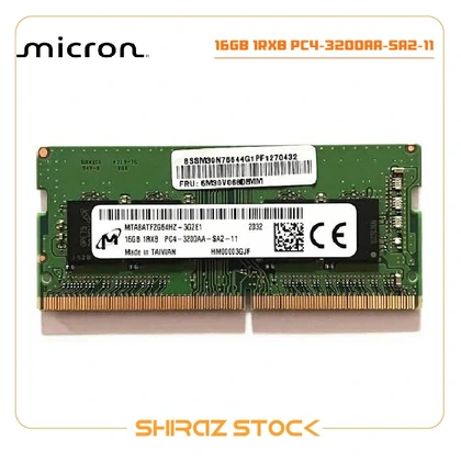 رم لپ تاپ استوک اورجینال برند MICRON فرکانس PC4-3200AA حافظه 16GB