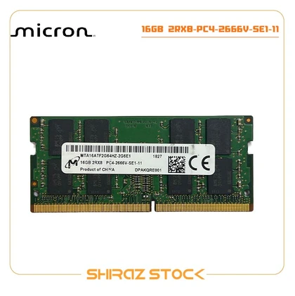 رم لپ تاپ استوک اورجینال برند MICRON فرکانس 2RX8-PC4-2666V حافظه 16GB